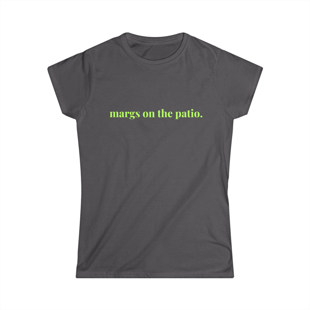Women's Tee — "margs on the patio." Lime Text Casual Summer Cocktail Shirt