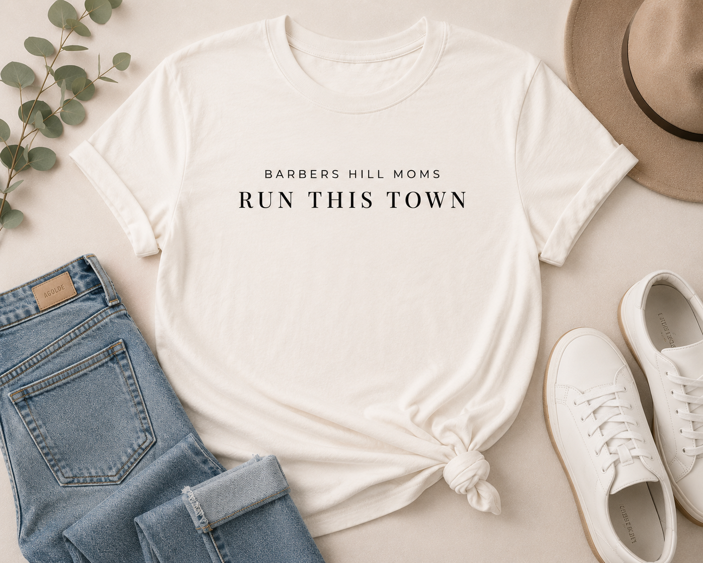 Run This Town T-Shirt — 'Barbers Hill Moms' Minimal Athletic Tee